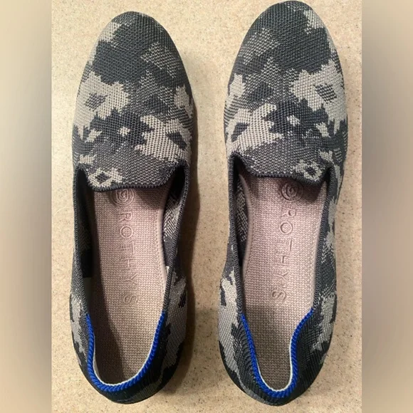 Rothy's Shoes Rothys Round Toe Loafer Grey Camo Excellent Used